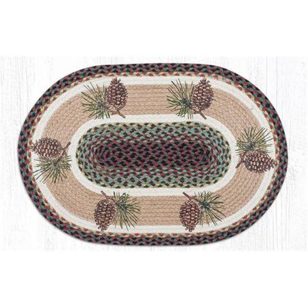 CAPITOL IMPORTING CO 27 x 45 in. Jute Oval Pinecone Patch 88-2745-081P